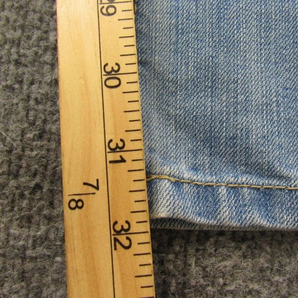 Centi-Meter Jeans Mens‎ 44x32 Light Wash Denim Jeans Embroidered Pockets